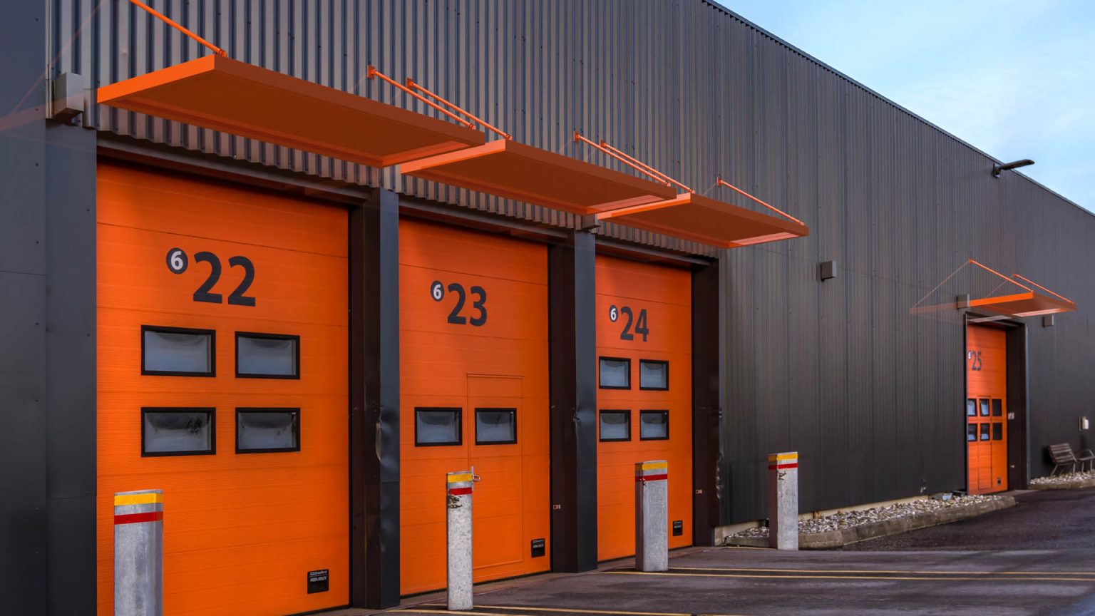 Suspended Steel Canopies, Industrial Awnings FCP Canopies